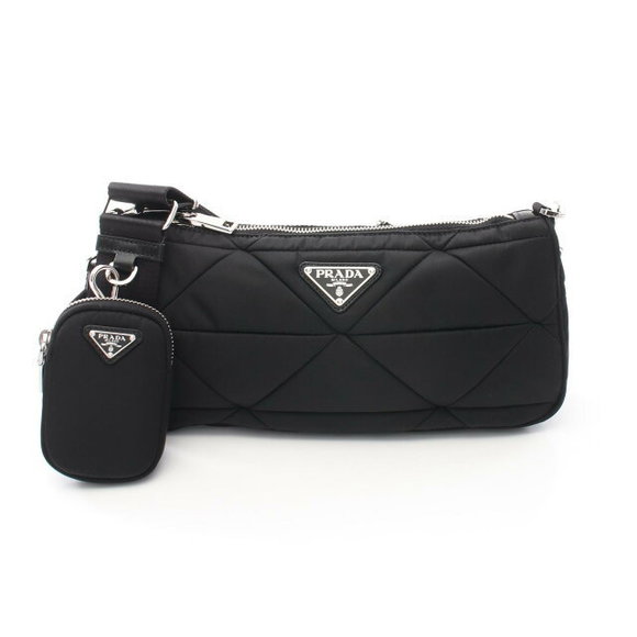 Prada TESSUTO QUILTING Shoulder Bag Nylon Black - Picture 1 of 6